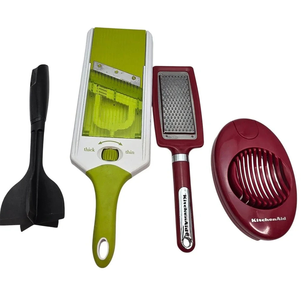 KitchenAid Egg Slicer Grater Mandoline Vegetable Slicer Meat Masher Bundle 4pc